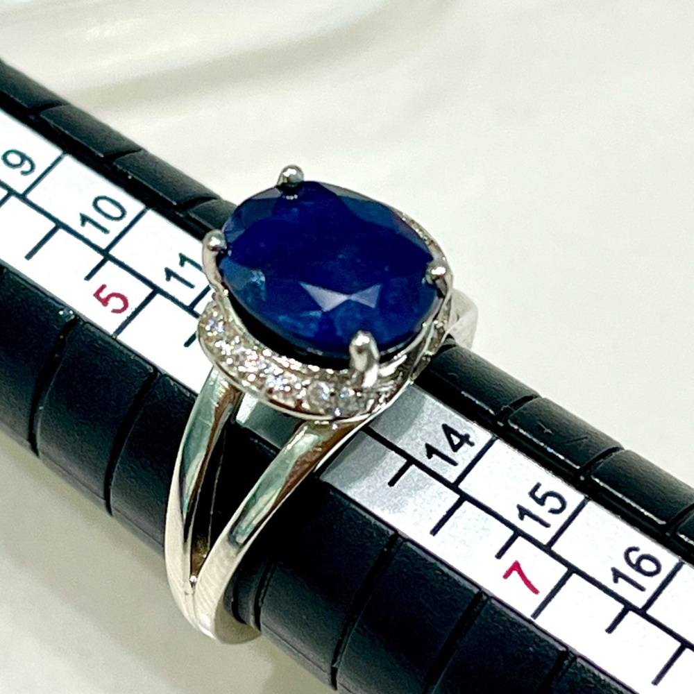 3ct Genuine Sapphire 14KGP Ring